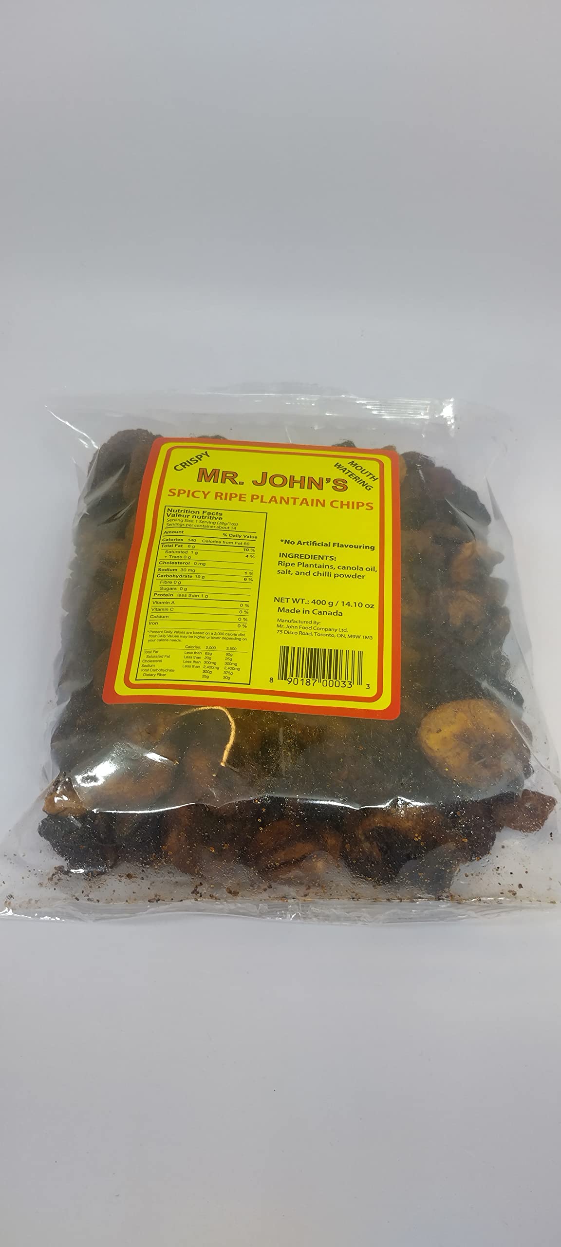 MR. JOHN'S Spicy Ripe Plantain Chips 400g/14.10 oz Pack of 1 | No Artificial Flavoring - Collins Global Snack Store