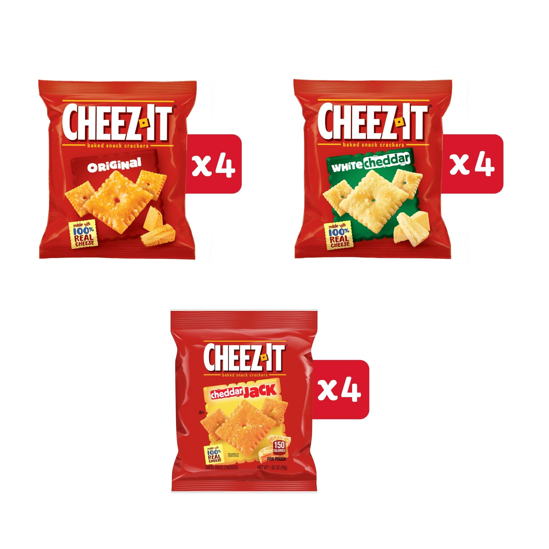 Cheez-It Cheese Crackers, Baked Snack Crackers, Lunch Snacks, Variety Pack, 12.1oz Box (12 Packs) - Collins Global Snack Store