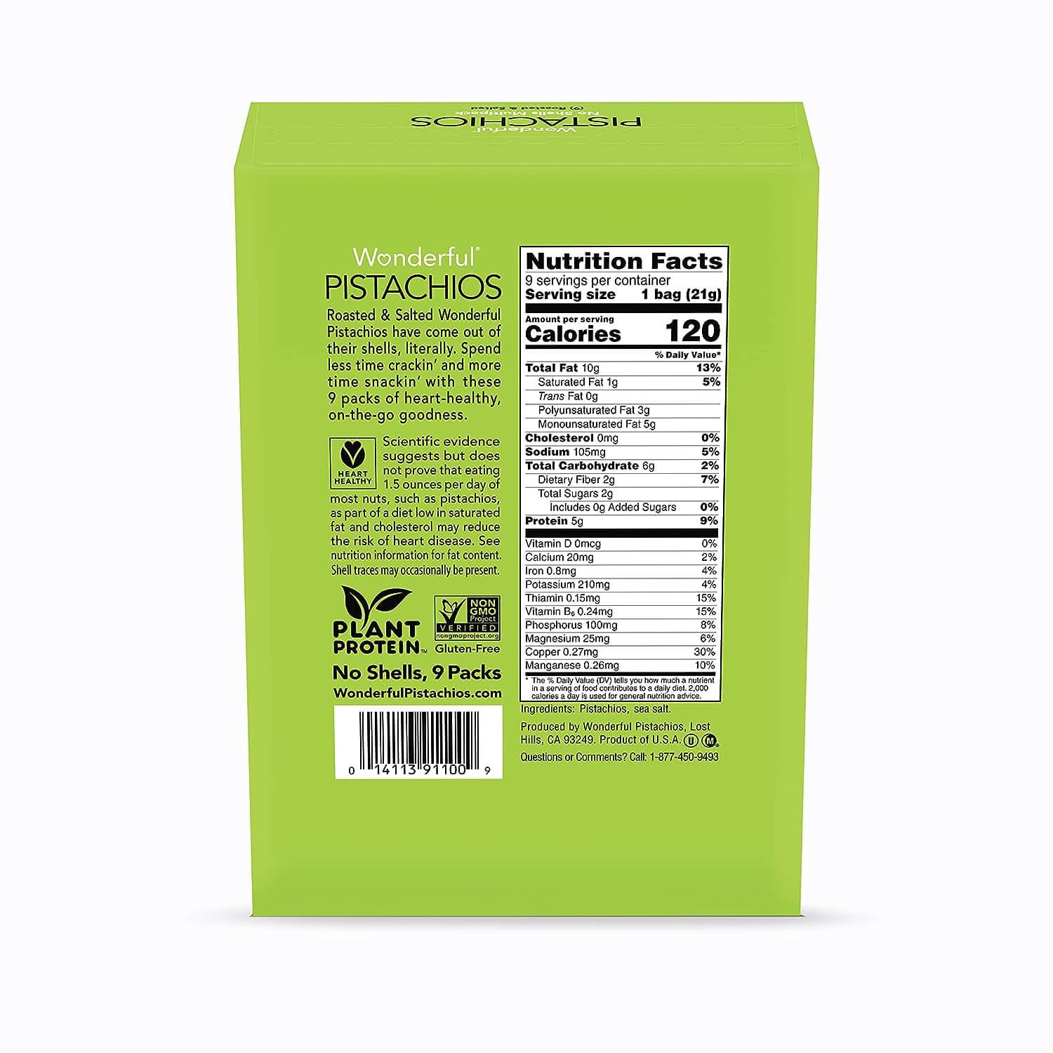 Wonderful Pistachios No Shells, 3 Flavors Mixed Variety Pack of 9 (0.75 Ounce), Roasted & Salted Nuts (4), Chili (3), Honey (2), Protein Snacks, Gluten Free, Pantry Staples, Healthy Snacks Variety Pack for Adults, Stocking Stuffers - Collins Global Snack Store