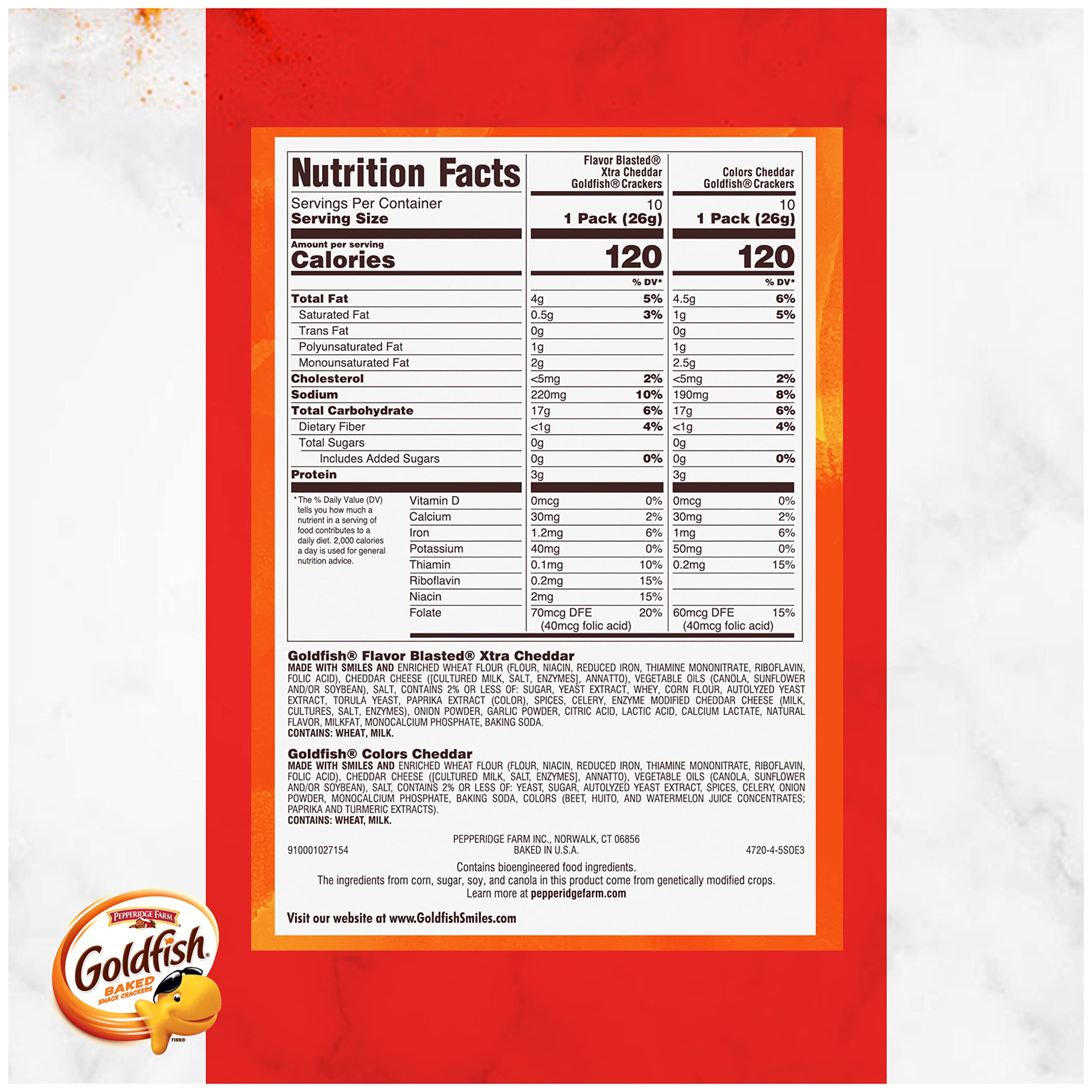 Goldfish Crackers Big Smiles Variety Pack | Cheddar, Colors & Pretzels | 30 Snack Packs