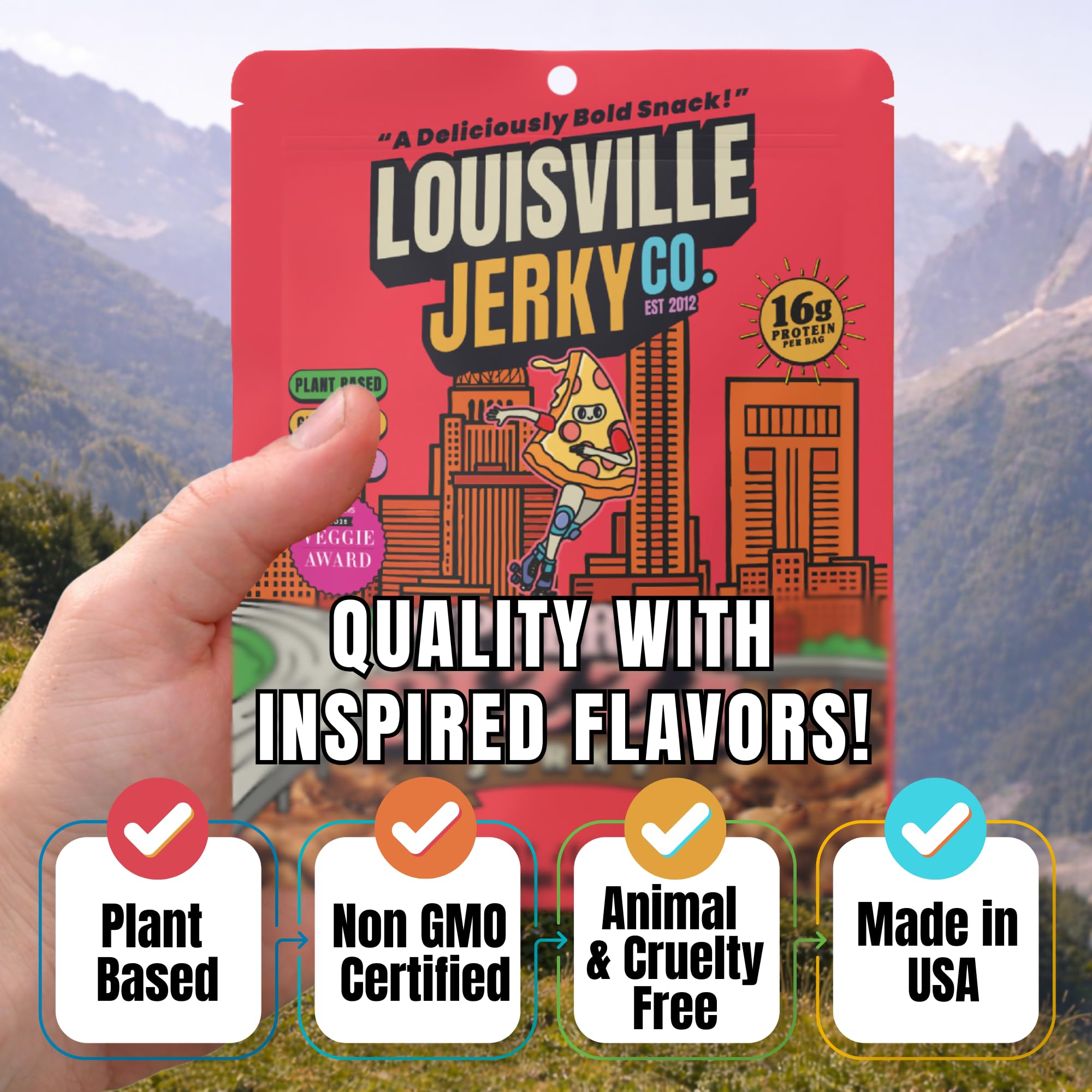 Louisville Vegan Jerky Co. – Plant-Based Jerky | Gluten-Free, Non-GMO | 3 oz