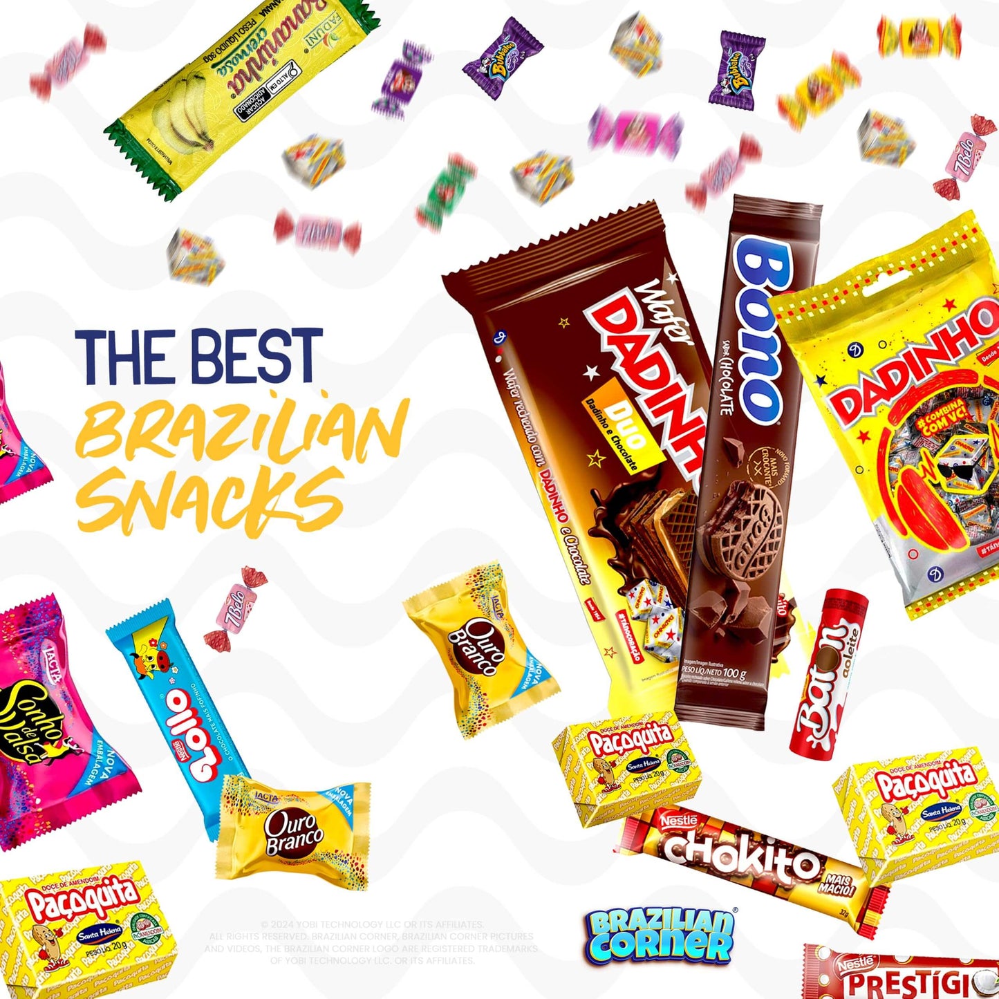 BRAZILIAN CORNER Candy Variety Box | Mixed Cookies, Candies & Chocolates Snack Boxes | Brazilian Treats for Adults, Kids & Teen | Great for Gifts, Home, School, College | 40 Count - Collins Global Snack Store