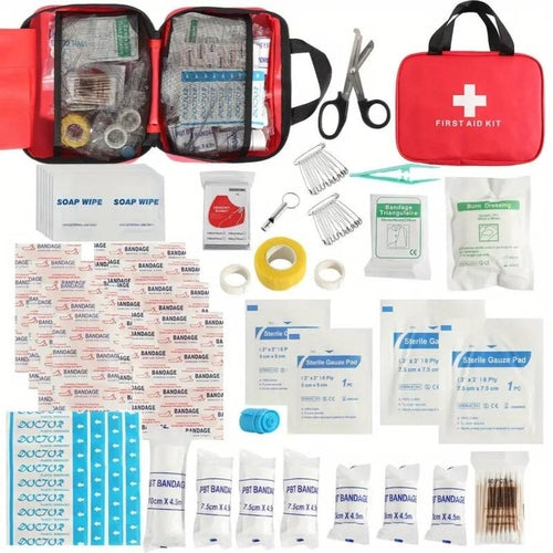 173-Piece Large First Aid Kit – Portable Bag for Outdoor Hunting & Hiking