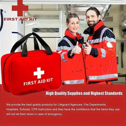 173-Piece Large First Aid Kit – Portable Bag for Outdoor Hunting & Hiking
