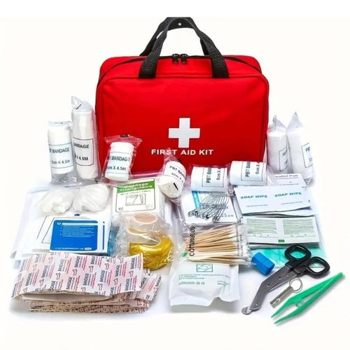 173-Piece Large First Aid Kit – Portable Bag for Outdoor Hunting & Hiking