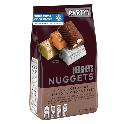 HERSHEY'S NUGGETS Assorted Chocolate Candy Party Pack, Halloween Candy, 31.5 oz - Collins Global Snack Store