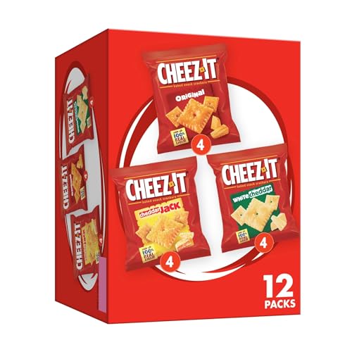 Cheez-It Cheese Crackers, Baked Snack Crackers, Lunch Snacks, Variety Pack, 12.1oz Box (12 Packs) - Collins Global Snack Store