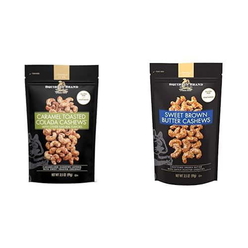 Squirrel Brand Sweet Brown Butter Cashews, 3.5 Ounces Resealable Bag, Gluten Free, Vegetarian - Collins Global Snack Store