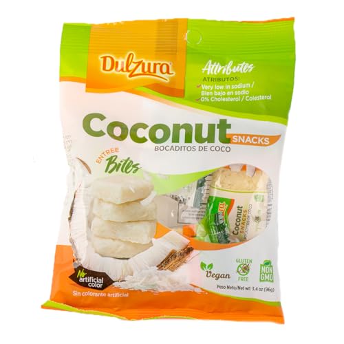 Dulzura Coconut Snacks - Light and Flaky Coconut Treats - 3.4 oz (Pack of 1) - Collins Global Snack Store