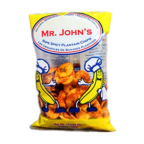 MR. JOHN'S Ripe Spicy Plantain Chips - Chewy & Crunchy - Gluten Free, Natural Ingredients & MSG Free (150gm, 5 Pack) - Collins Global Snack Store