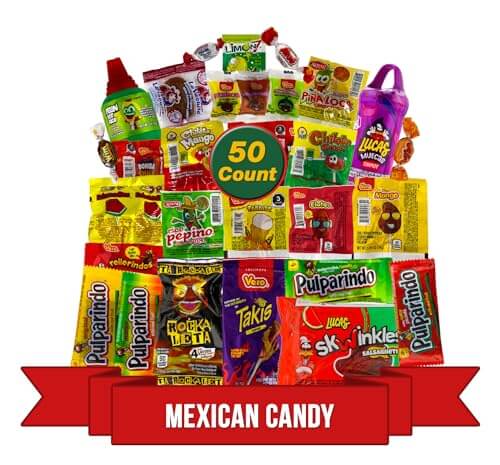 Mix Dulces Mexicanos surtidos candy, Such as Sweet, Sour and Chili with Tangy taste of our Variety Pack – Authentic Assortment Mexican candy (50 Count), by LookOn. - Collins Global Snack Store