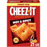 Cheez-It Hot and Spicy Crackers 21oz Family Box with crispy cheese-flavored crackers and spicy kick.