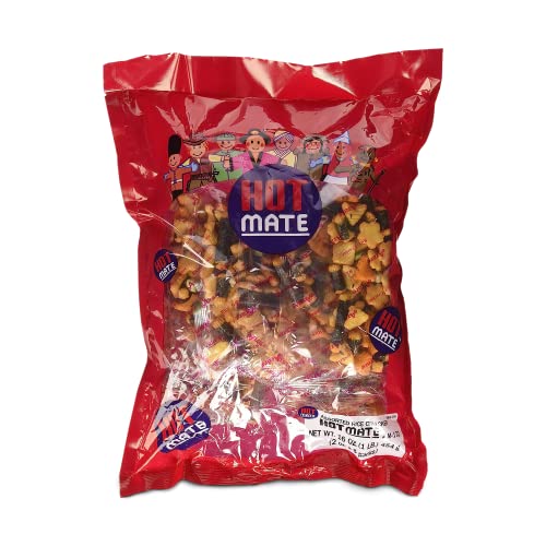 Shirakiku Hot Mate Japanese Rice Cracker | Oriental Asian Arare Rice Crackers with Glutinous Rice, Wasabi Green Peas, and Soy Sauce | Mixed Flavor, 16 oz. (Pack of 1) - Collins Global Snack Store