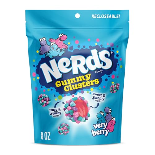 NERDS Gummy Clusters, Candy, Very Berry, Crunchy and Gummy, 8 oz - Collins Global Snack Store