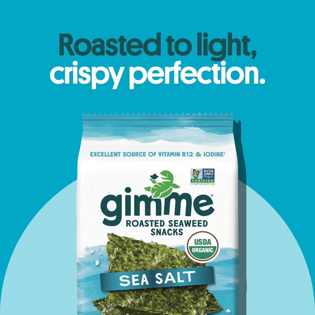 gimMe Organic Roasted Seaweed Sheets, Sea Salt, Keto, Vegan, Gluten Free, Great Source of Iodine and Omega 3’s, Healthy On-The-Go Snack for Kids & Adults, #1 Sea Salt, 0.17 Ounce (Pack of 20) - Collins Global Snack Store