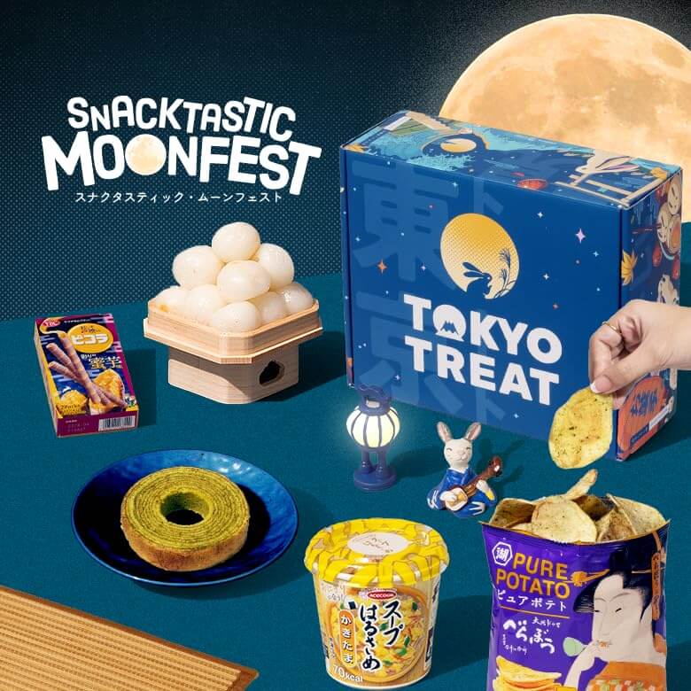 Viral TikTok TokyoTreat Premium Japanese snack box featuring candies and treats for Snacktastic Moonfest.