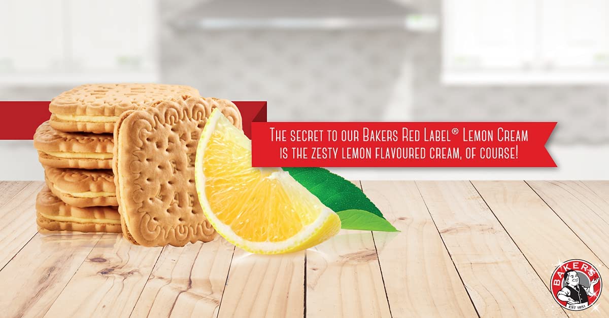 Bakers Red Label Lemon Creams Biscuits (200g) - Pack of 2 - Collins Global Snack Store