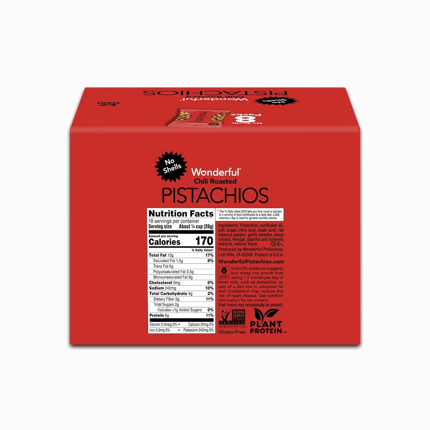 Wonderful Pistachios No Shells, 3 Flavors Mixed Variety Pack of 9 (0.75 Ounce), Roasted & Salted Nuts (4), Chili (3), Honey (2), Protein Snacks, Gluten Free, Pantry Staples, Healthy Snacks Variety Pack for Adults, Stocking Stuffers - Collins Global Snack Store