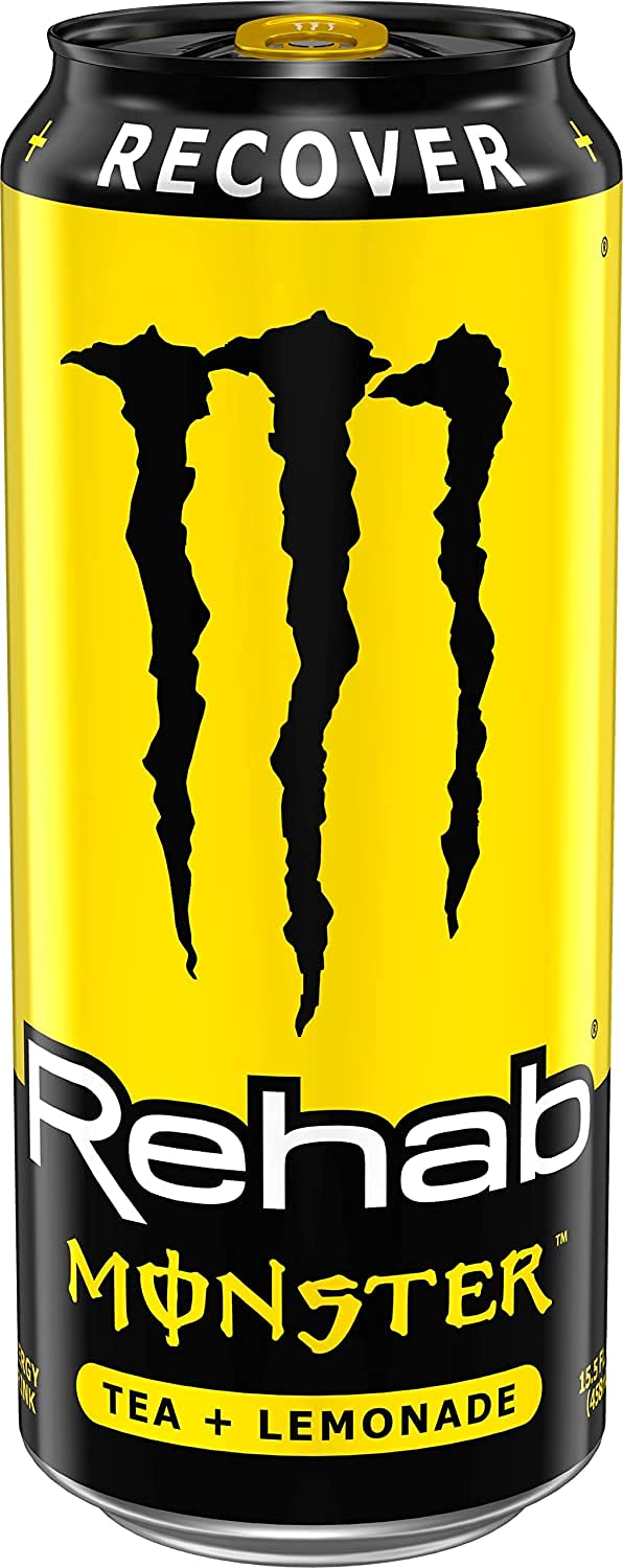 Monster Rehab Peach Tea + Energy, Energy Iced Tea, 15.5 Ounce (Pack of 24) - Collins Global Snack Store