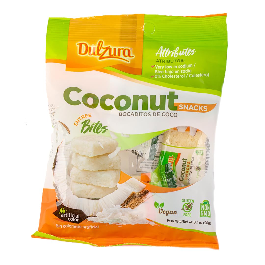Dulzura Coconut Snacks - Light and Flaky Coconut Treats - 3.4 oz (Pack of 1) - Collins Global Snack Store