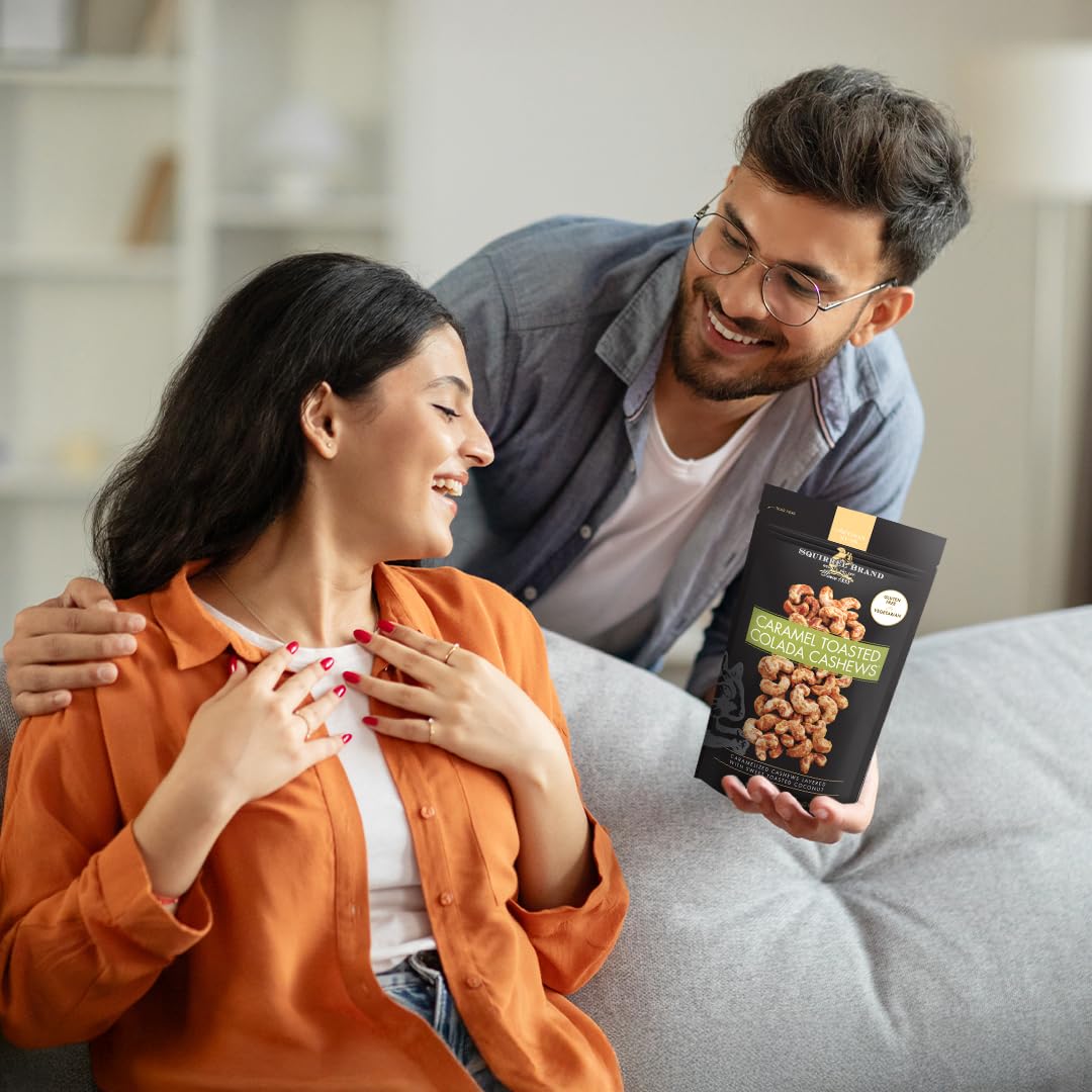 Squirrel Brand Sweet Brown Butter Cashews, 3.5 Ounces Resealable Bag, Gluten Free, Vegetarian - Collins Global Snack Store