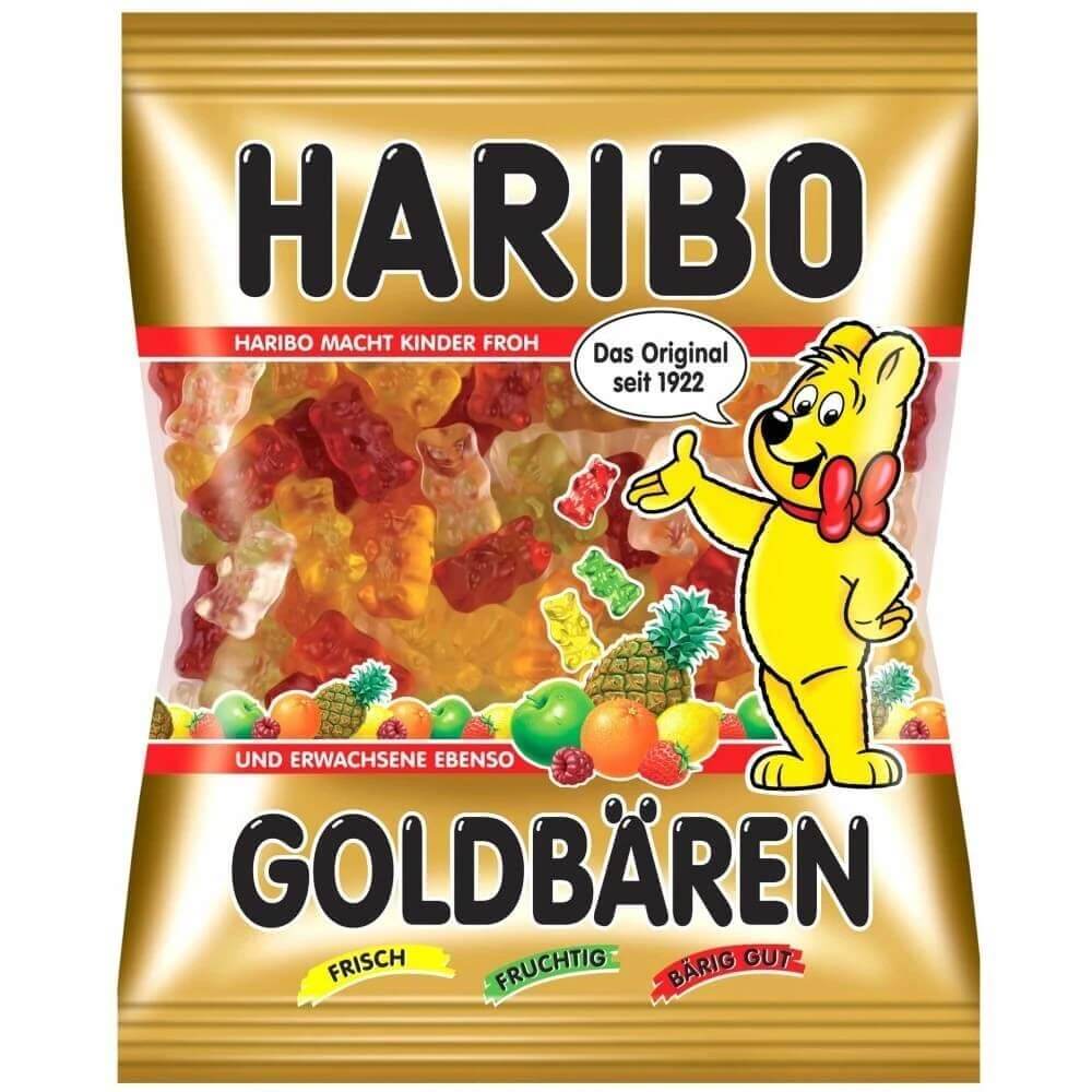 German Gummy Candy 5LB – Colorful Haribo Goldbären gummy candy bag featuring assorted fruit flavors.