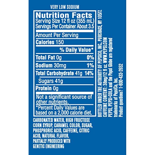 Pepsi Cola Soda Pop, 16.9 Fl Oz Bottles, 6 Pack - Collins Global Snack Store