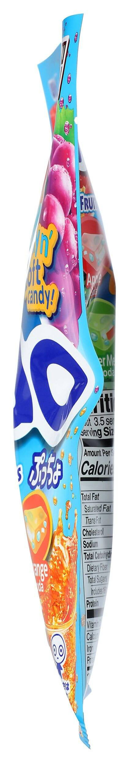 Japanese PUCHAO Chewy Candy  Puchao Japanese Chewy Candy, 4 Fruit Soda Flavors - Apple, Watermelon, Grape, Orange, Soft Candy with Fizzy Gummy Bits Inside, As Seen on TikTok, Variety Pack, Product of Japan - Collins Global Snack Store