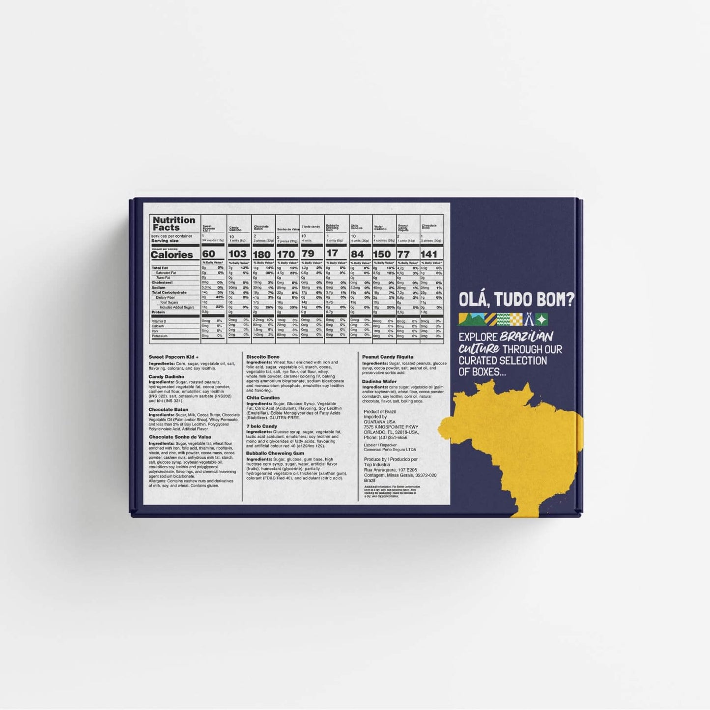 BRAZILIAN CORNER Candy Variety Box | Mixed Cookies, Candies & Chocolates Snack Boxes | Brazilian Treats for Adults, Kids & Teen | Great for Gifts, Home, School, College | 40 Count - Collins Global Snack Store