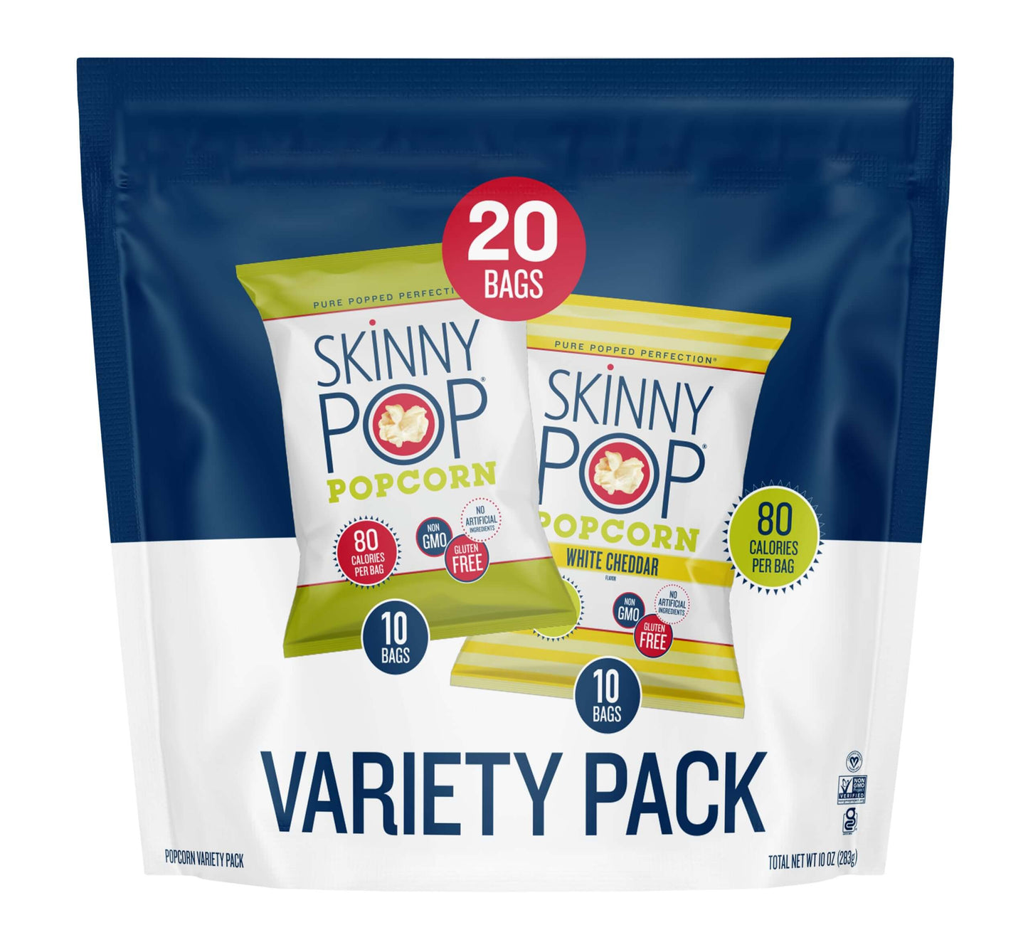 SkinnyPop Family Favorites Variety Pack, SkinnyPop Original and White Cheddar Popcorn, Dot's Original and Honey Mustard Pretzels, Pirate's Booty, On-the-Go Snacks, 0.5oz and 1oz Bags (18 Count) - Collins Global Snack Store