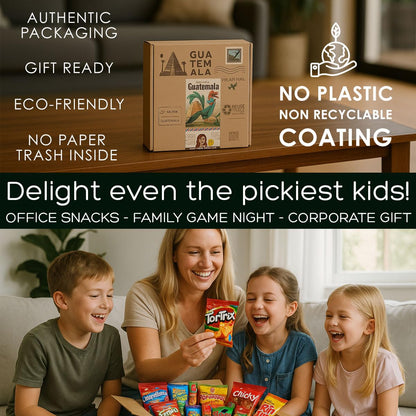 Charloo International Snack Box + Free Surprise Gift! - Guatemala Snacks from Around the World Box - Foreign Snack Box - Exotic Snacks - Weird Snacks - International Snacks Unique Chips Vending Machine, Small 19 Pcs - Collins Global Snack Store