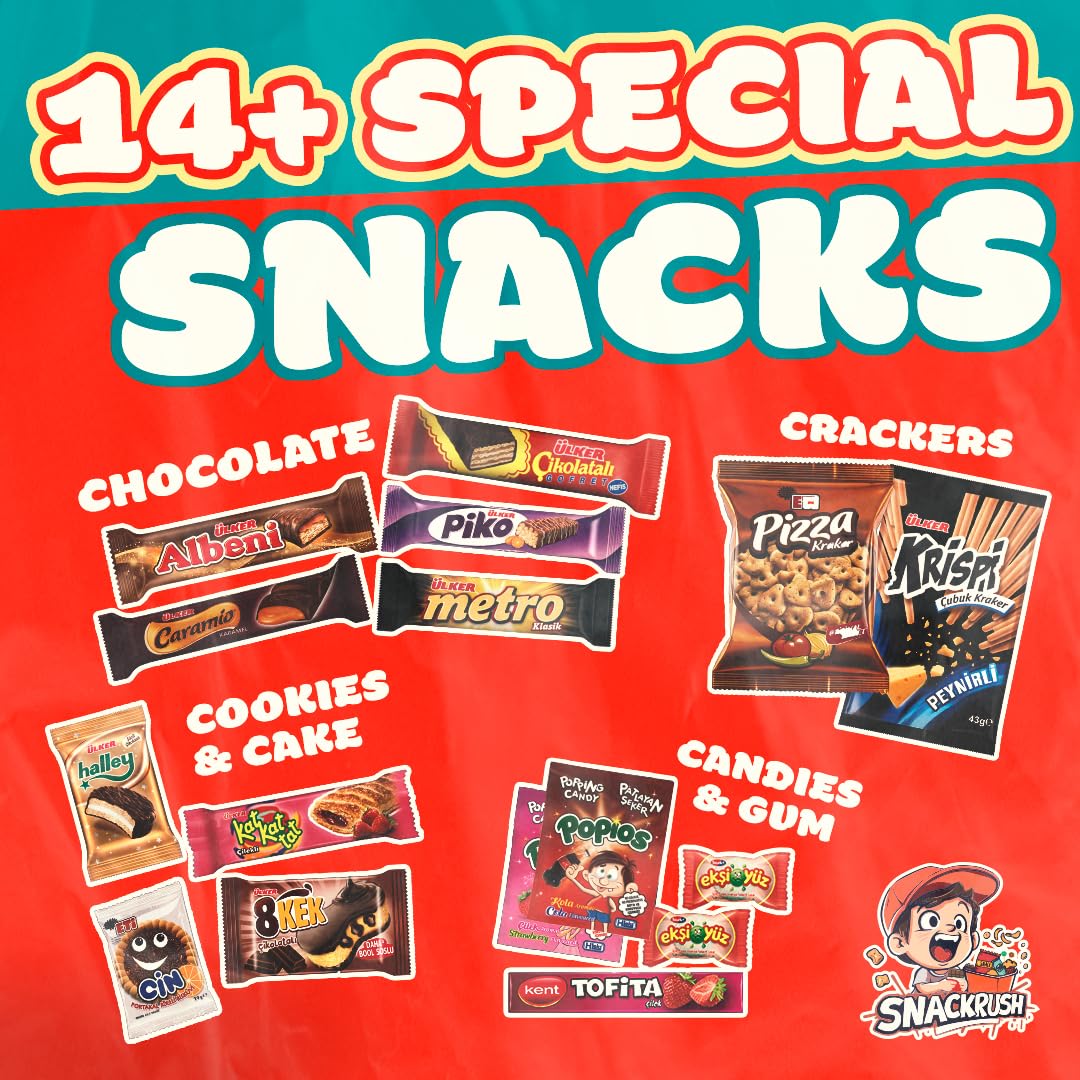 International Snack Box, 14+ Unique Treats, Snacks From Around the World, Universal Yums for Office, Family, Gifts And Parties, Suitable for use by Children and Adults, Foreign Snack Box - Collins Global Snack Store