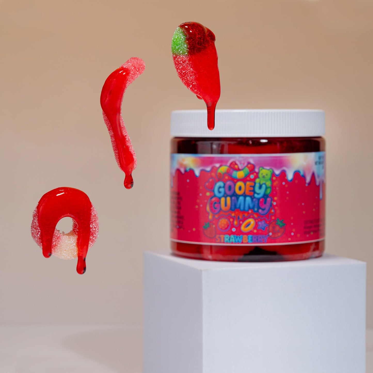 Viral Sour Gooey Gummies – Strawberry Flavor – 22 oz Jar