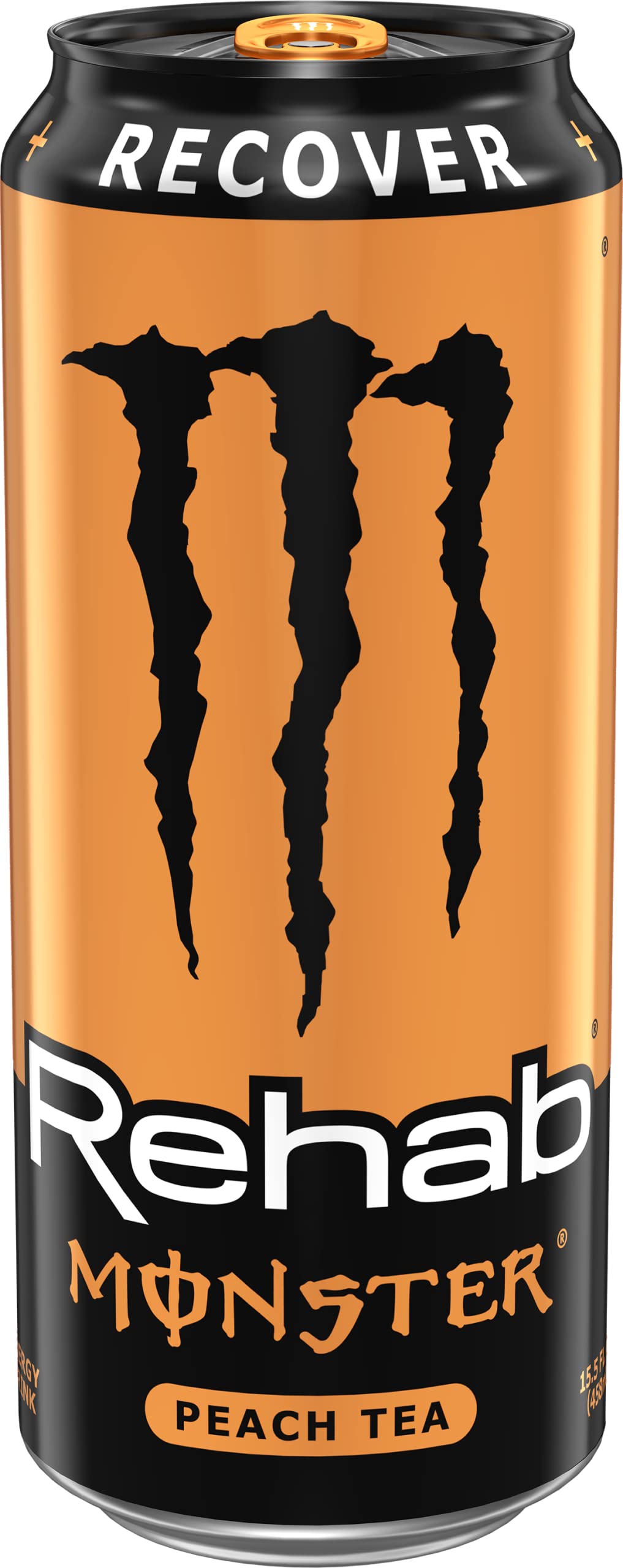 Monster Rehab Peach Tea + Energy, Energy Iced Tea, 15.5 Ounce (Pack of 24) - Collins Global Snack Store