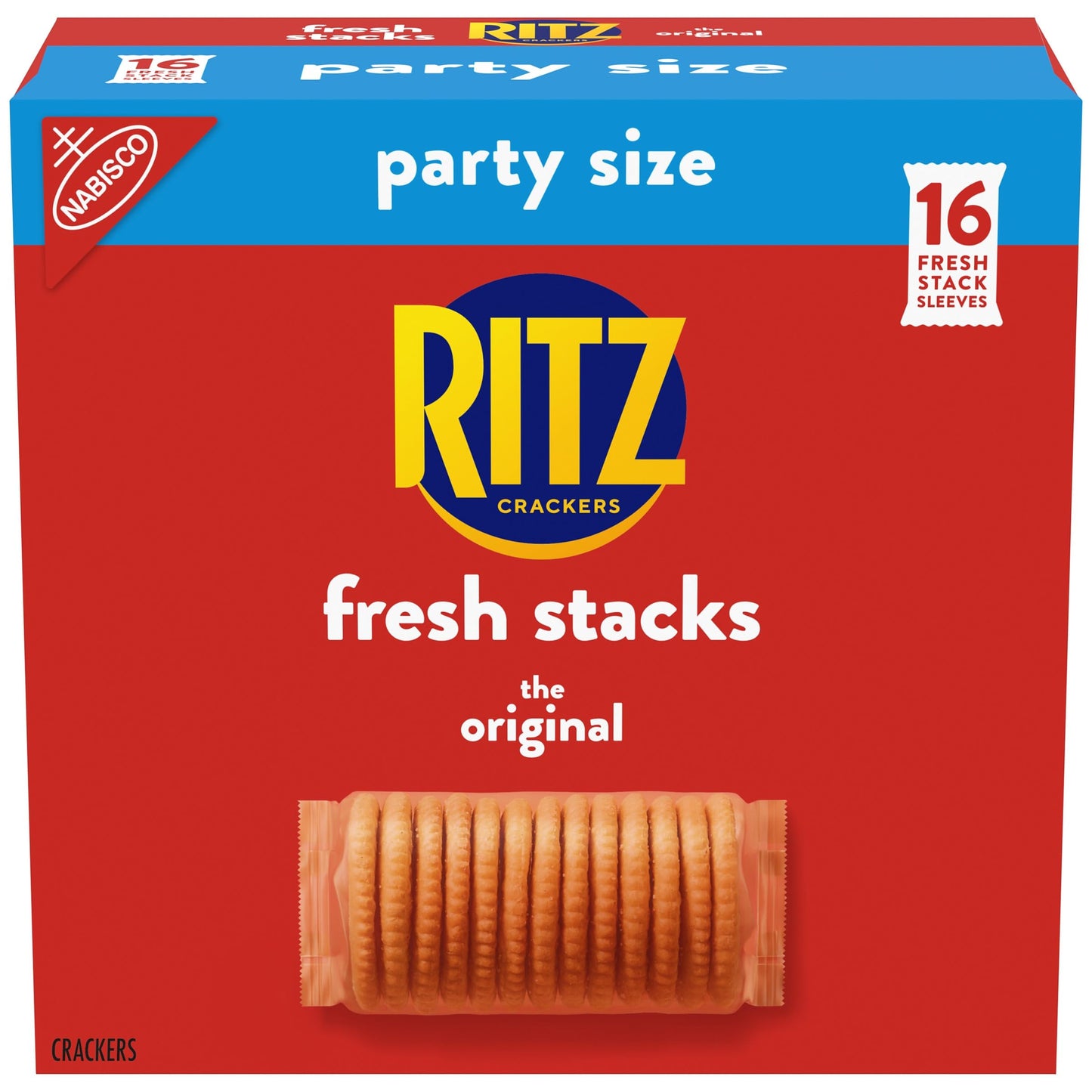 RITZ Fresh Stacks Original Crackers, Party Size, Travel Snacks, 23.7 oz (16 Multi Snack Packs) - Collins Global Snack Store