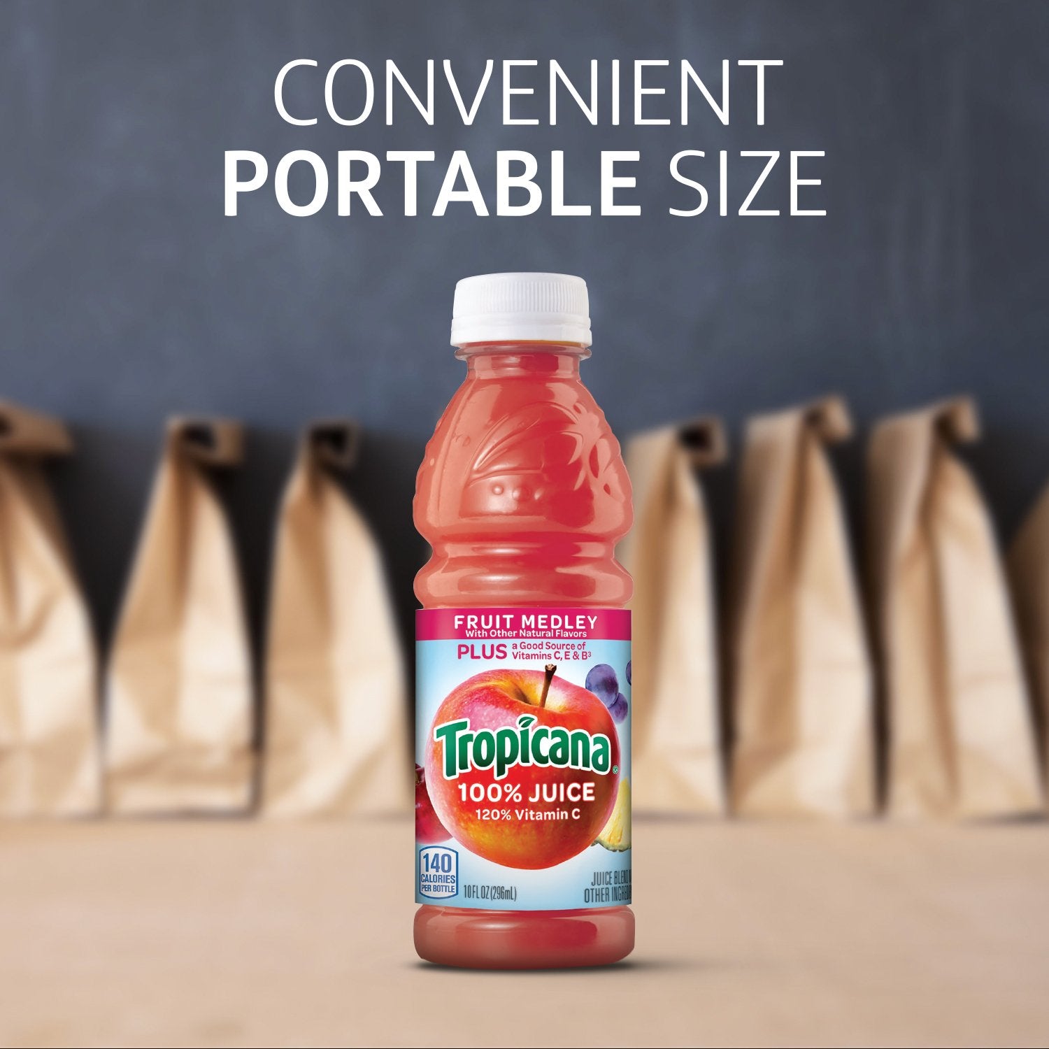 Tropicana 100% Juice 3-flavor Classic Variety Pack,10 Fl Oz (Pack of 24) - Collins Global Snack Store