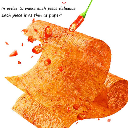 Chinese Spicy Latiao Gluten Strips showcasing thin, savory, and spicy gluten snacks with Sichuan flavors.