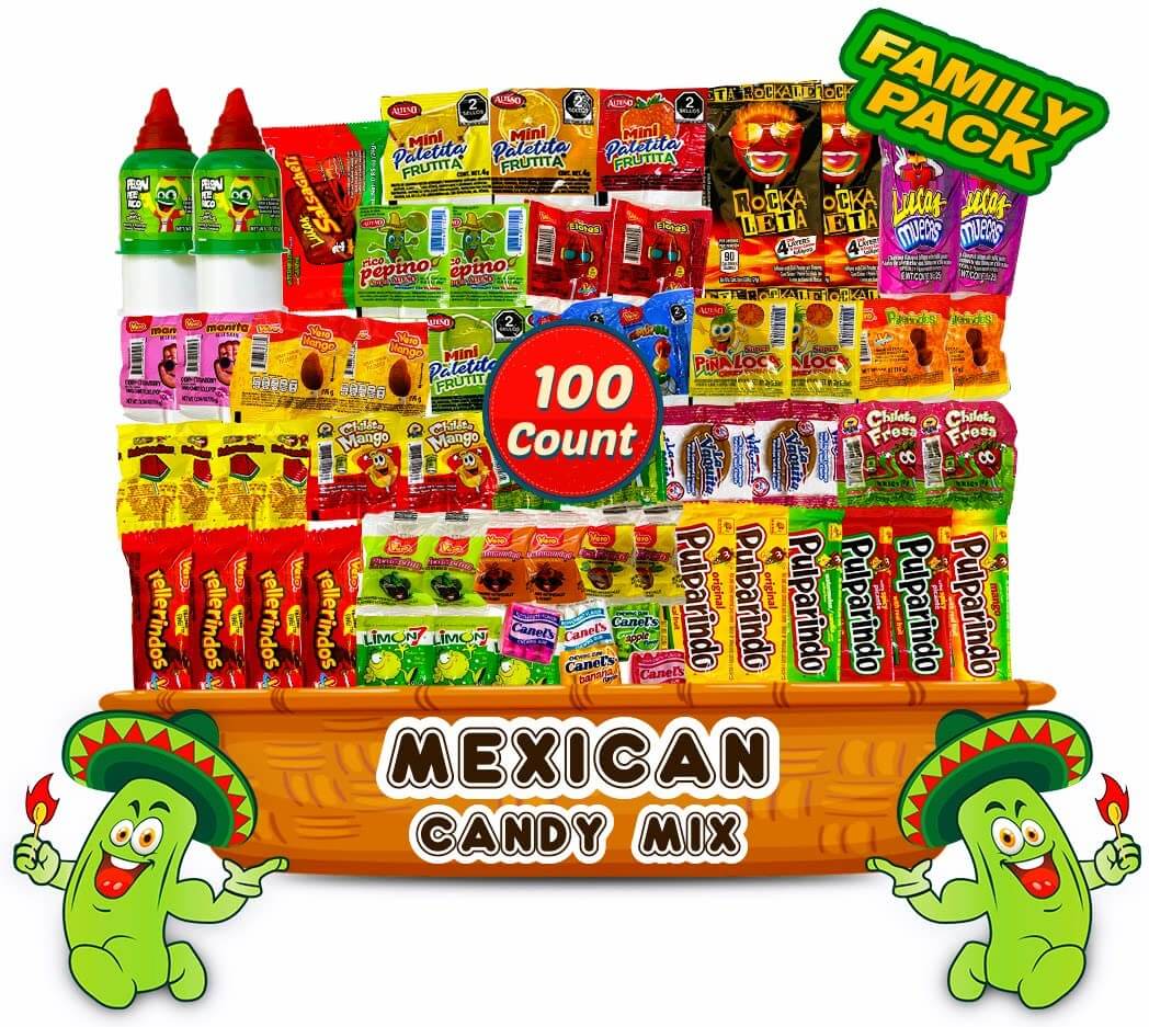 Mix Dulces Mexicanos surtidos candy, Such as Sweet, Sour and Chili with Tangy taste of our Variety Pack – Authentic Assortment Mexican candy (50 Count), by LookOn. - Collins Global Snack Store