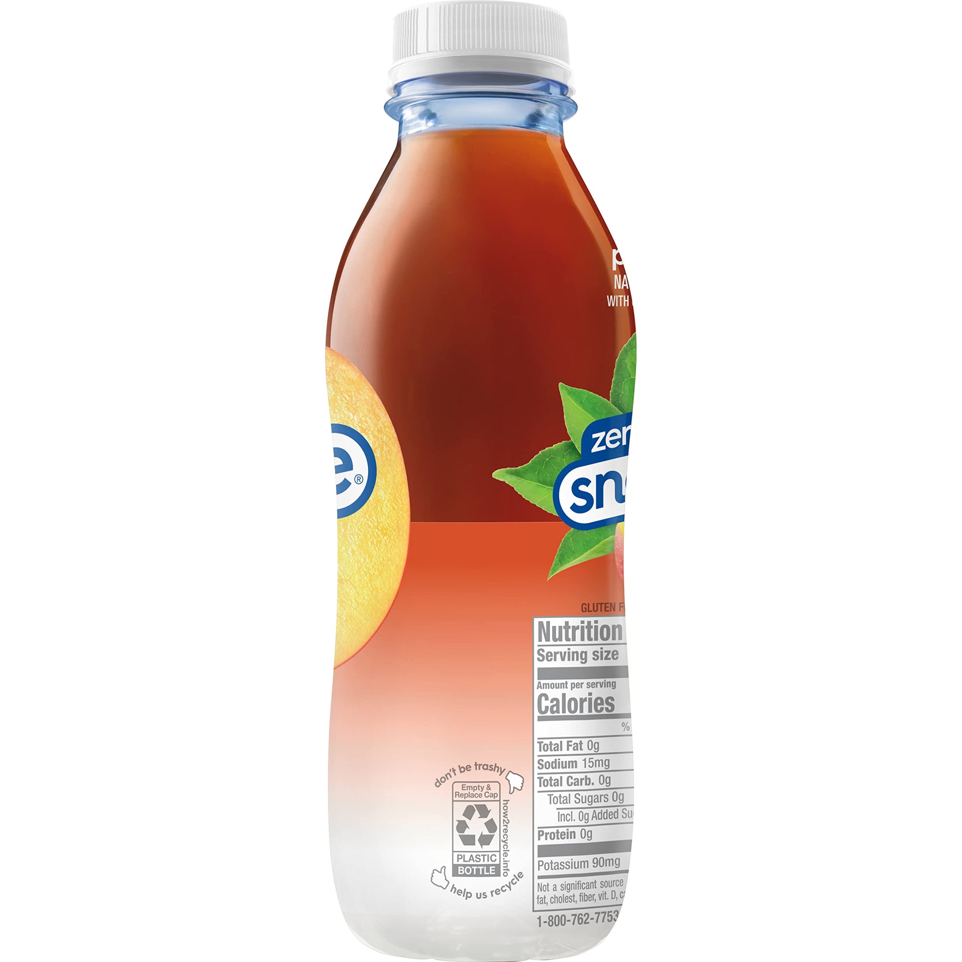 Snapple Zero Sugar Peach Tea, 16 fl oz recycled plastic bottle (Pack of 12) - Collins Global Snack Store