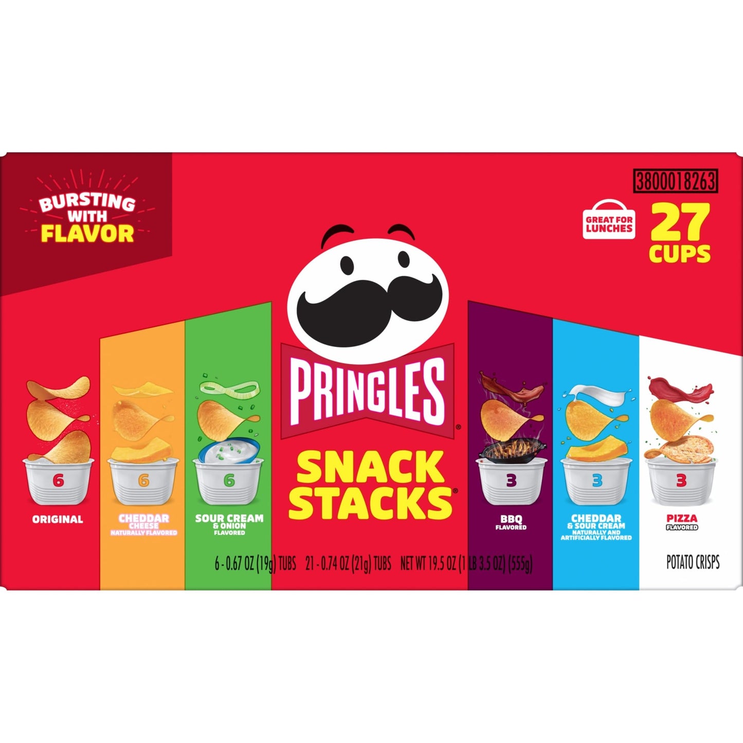 Pringles Potato Crisps Chips, Snack Stacks, Lunch Snacks, Office and Kids Snacks, Variety Pack (27 Cups) - Collins Global Snack Store