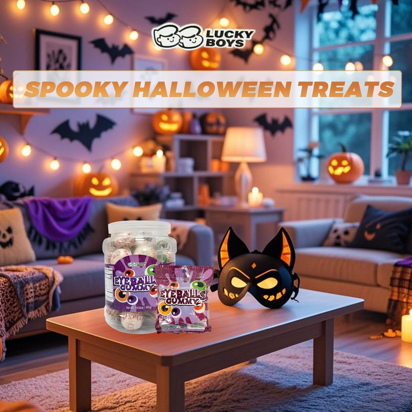 Lucky Boys Eyeball Gummy Candy - 30 Pieces with Fruity Liquid Center | Halloween Party Treat