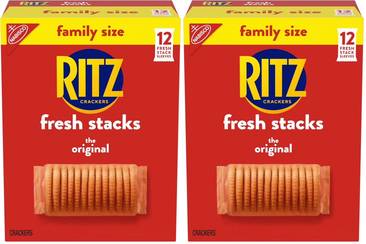 RITZ Fresh Stacks Original Crackers, Party Size, Travel Snacks, 23.7 oz (16 Multi Snack Packs)