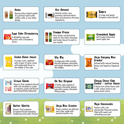 Korean snack box variety pack, 50 count individually wrapped, care package sampler with candy, cookies, chips, and treats, gift bundle for kids, students, adults, and snack lovers - Collins Global Snack Store