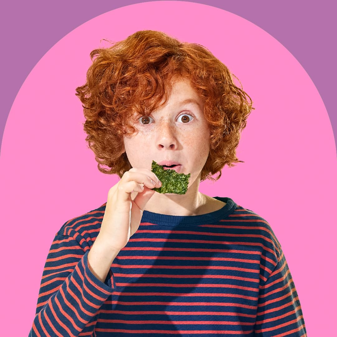 gimMe Organic Roasted Seaweed Sheets, Sea Salt, Keto, Vegan, Gluten Free, Great Source of Iodine and Omega 3’s, Healthy On-The-Go Snack for Kids & Adults, #1 Sea Salt, 0.17 Ounce (Pack of 20) - Collins Global Snack Store