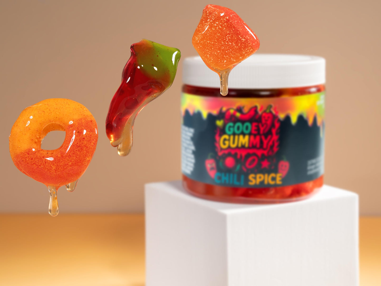 Viral Sour Gooey Gummies – Strawberry Flavor – 22 oz Jar