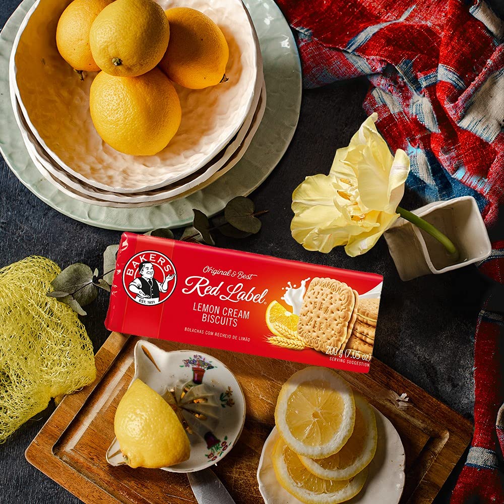 Bakers Red Label Lemon Creams Biscuits (200g) - Pack of 2 - Collins Global Snack Store