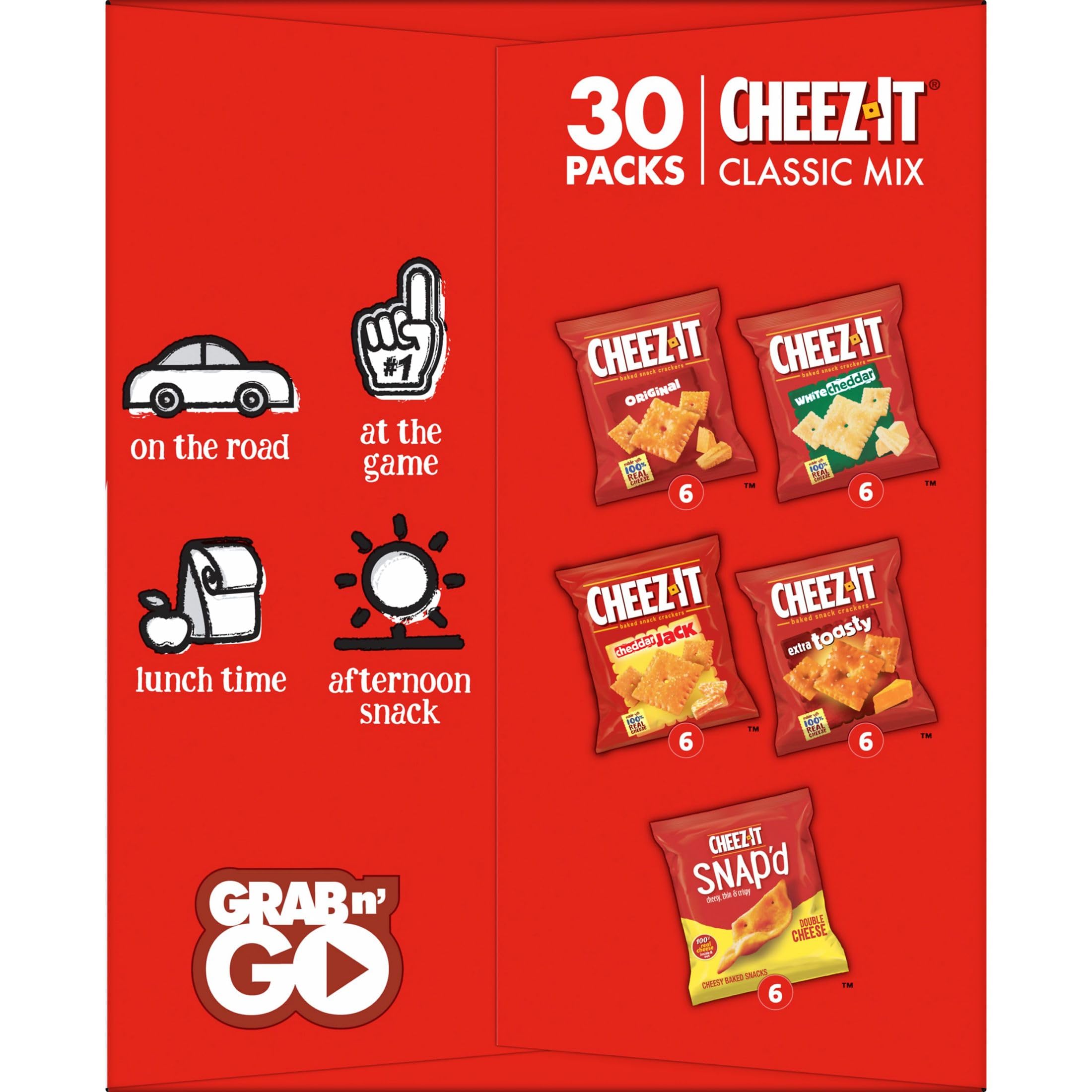 Cheez-It Cheese Crackers, Baked Snack Crackers, Lunch Snacks, Variety Pack, 12.1oz Box (12 Packs) - Collins Global Snack Store