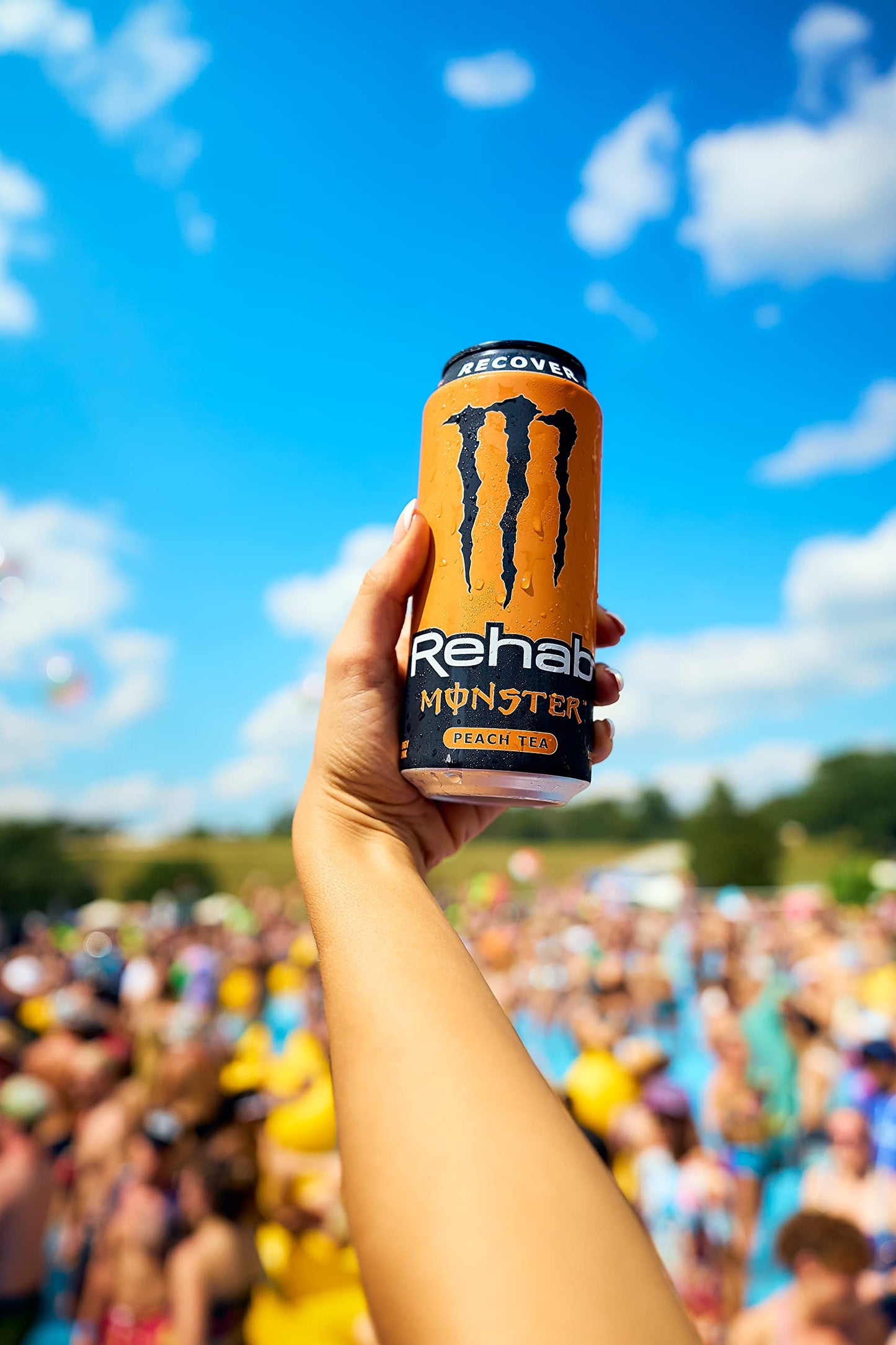 Monster Rehab Peach Tea + Energy, Energy Iced Tea, 15.5 Ounce (Pack of 24) - Collins Global Snack Store