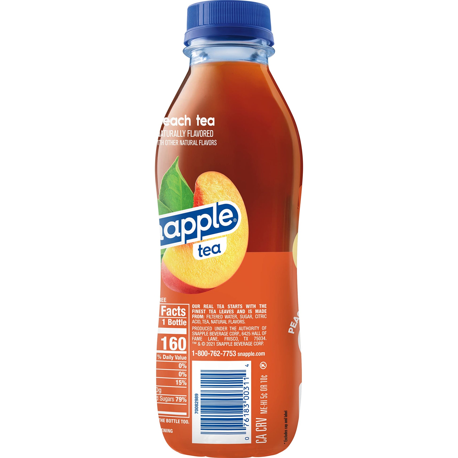 Snapple Zero Sugar Peach Tea, 16 fl oz recycled plastic bottle (Pack of 12) - Collins Global Snack Store