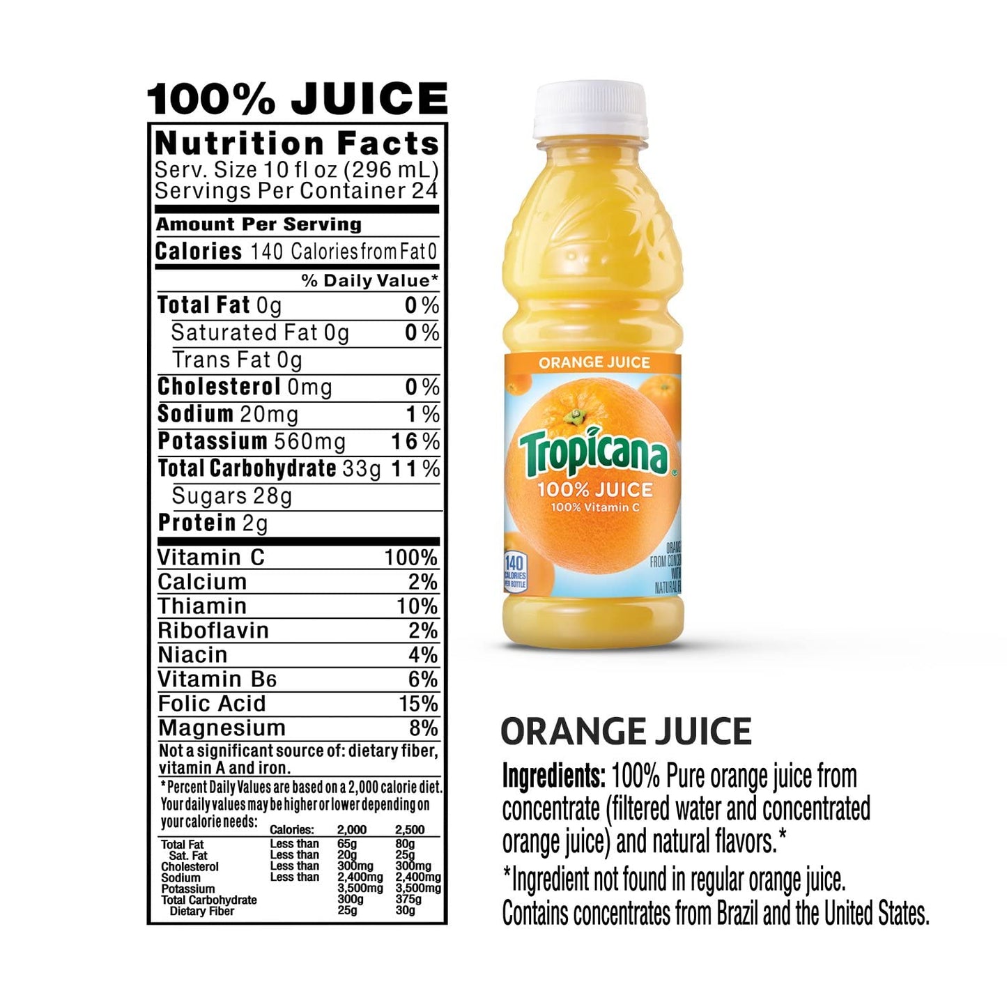 Tropicana 100% Juice 3-flavor Classic Variety Pack,10 Fl Oz (Pack of 24) - Collins Global Snack Store